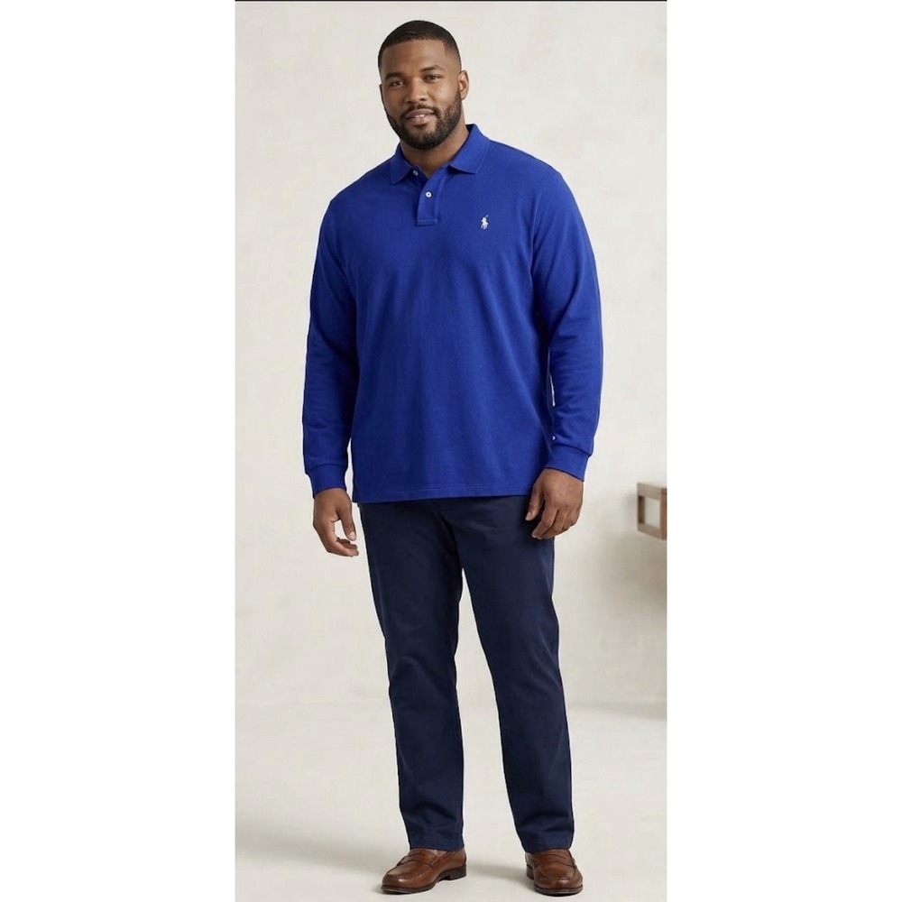 [Big & Tall] Polo Ralph Lauren Polo Shirt Long Sleeve Blue Men's Size 2XLT